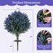 Purple - Green Artificial Lavender Topiary Ball Trees with Ground Spikes Set of 2